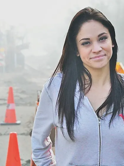 Young woman with small tits and pierced nipples loves stripping