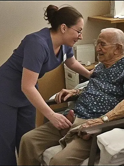 Girls having fun at the nursing home