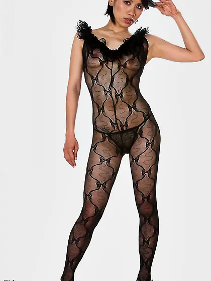 The frisky Asian babe Ting Virtuagirl is wearing sheer lingerie