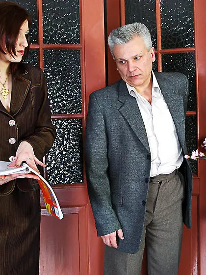 Pretty office girl quick