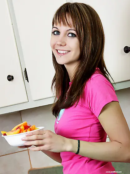 Leggy brunette tight white
