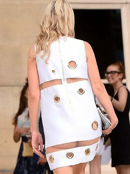 Nicky Hilton i nshort white dress showing her ass