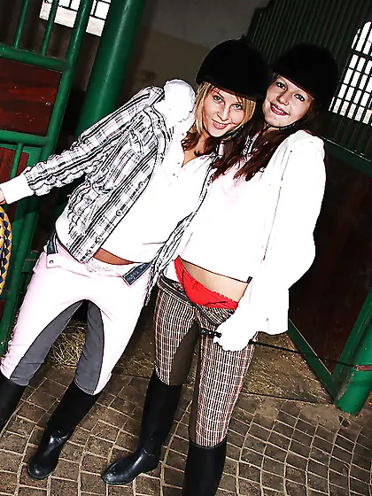 Uniform lesbians licking pussy