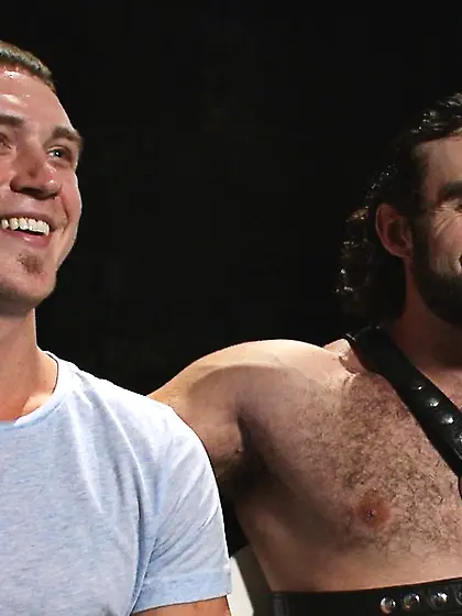 Blond lad roped stick