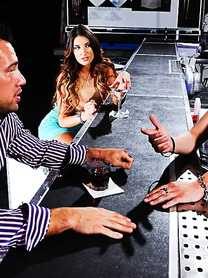 Sultry bimbo August Ames again and again beads her shaved beaver