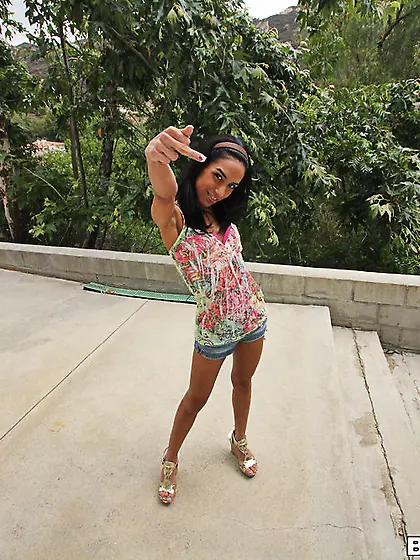 Teen ebony babe with small tits will get fucked pretty hard by h