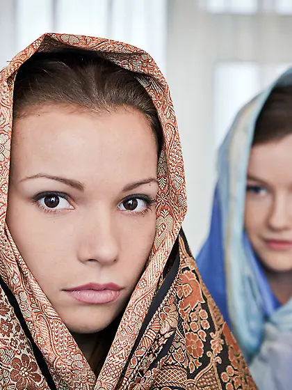 Two flexible and yoga-loving lesbian girlfriends posing naked Vi