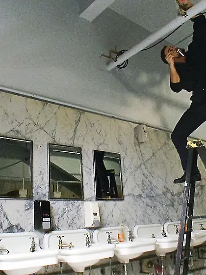 Handsome man tied banged