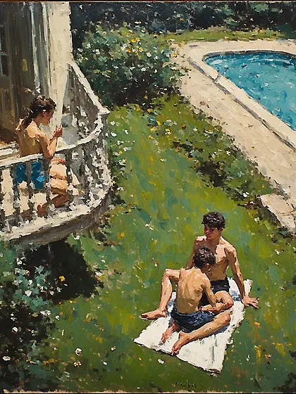 Grils is spying brother with a boy