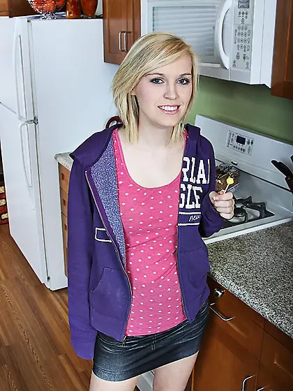 Pretty hot blonde teen big tits