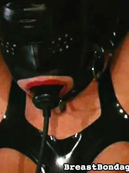 Breath control latex costume