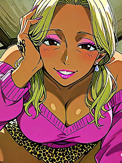 Tanned Milf With HUGE Boobies in Pink Sweater