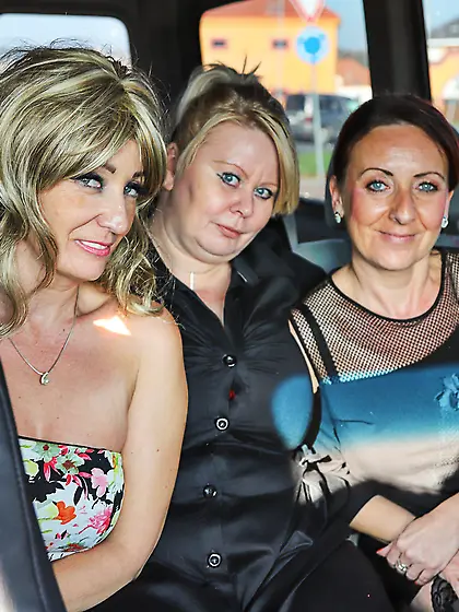 Three insatiable mature ladies getting fucked in the car