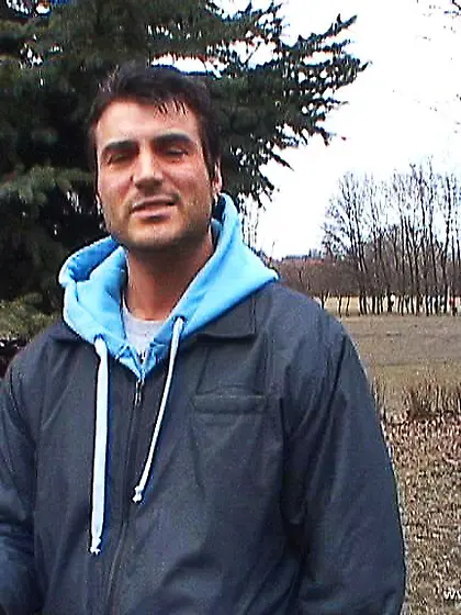 Misty Mild takes all of her clothes off outdoors and pokes her c