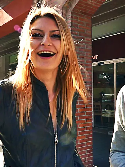 Lovely blonde wearing black