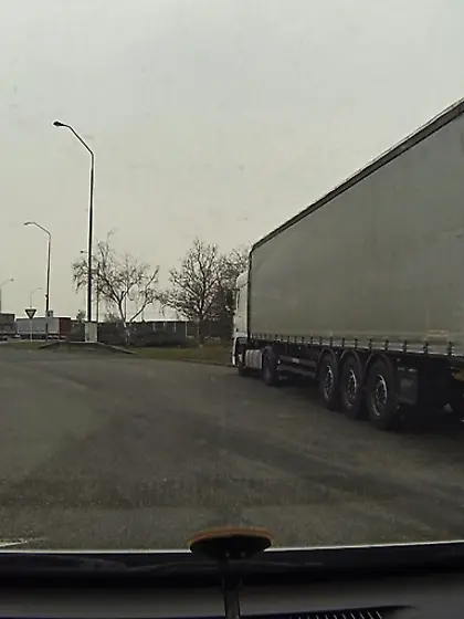 Picked brunette red miniskirt