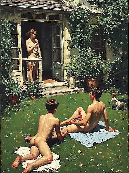 Grils is spying brother with a boy