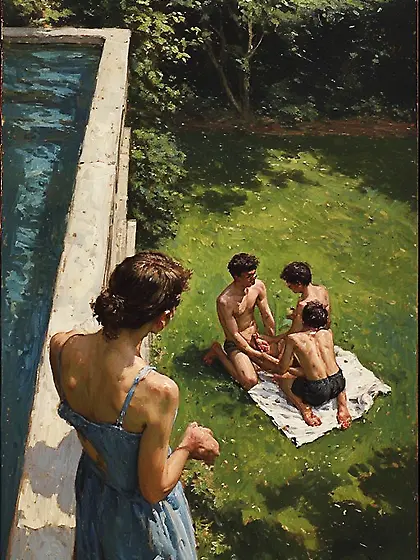 Grils is spying brother with a boy