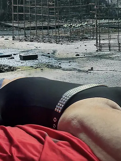 Black Superhero captured in netting.  KO and fondle