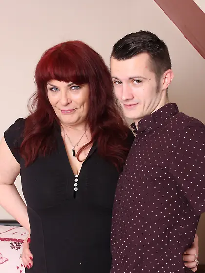 British Housewife polishes a young mans pole with her wet shaved