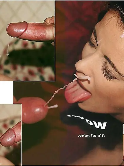 Dark Haired Andrea completing up with spunk over her face