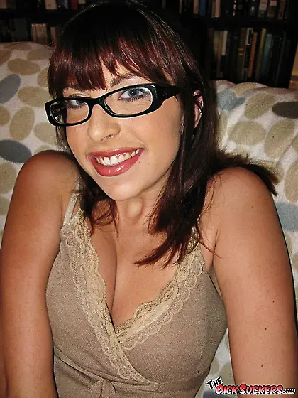 Teen in glasses and with hot body Alice White is kinkily doing t