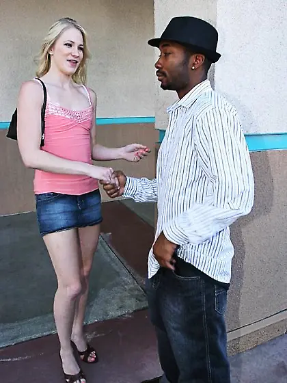 Aaliyah Jolie takes her sexy denim shorts off and blows her love