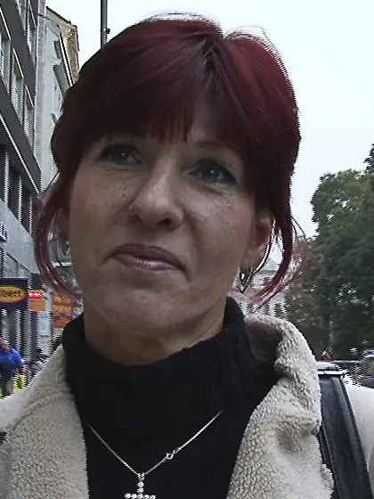 Mature blonde attendant banged