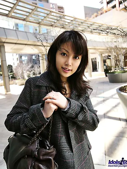 Cute dark haired Japanese babe Tomoka Idols enjoys in showing of