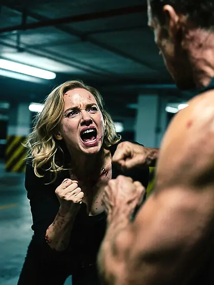 Scarlett Johansson being beaten up