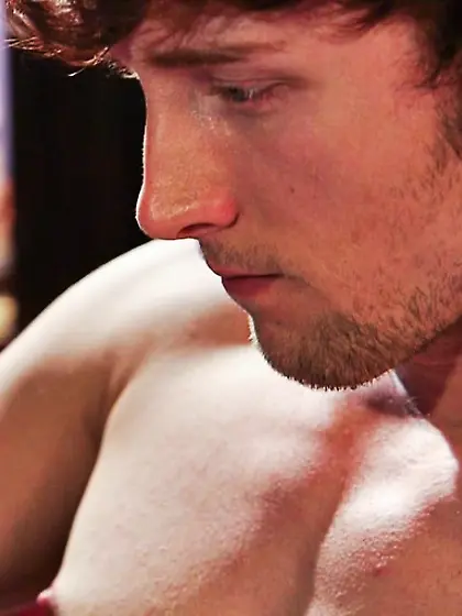 Gagged bound guy bent