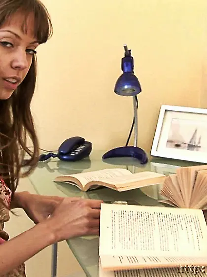 Russian teen student masturbates after the homework