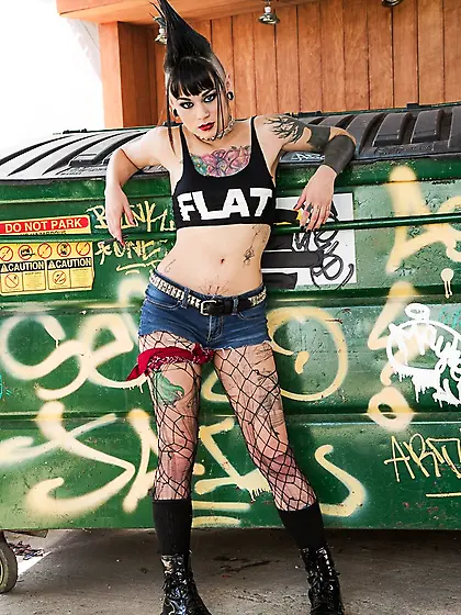Hardcore brunette punk strips