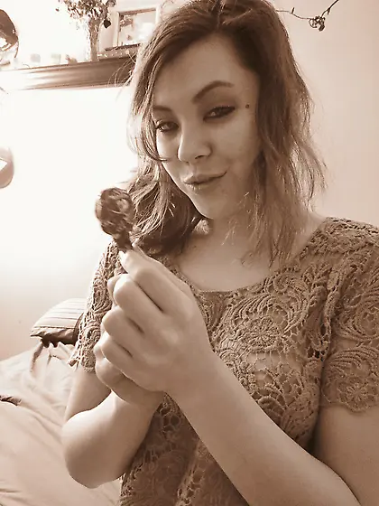 Sexy Asian chick Sydney Mai is licking the lollipop and playing