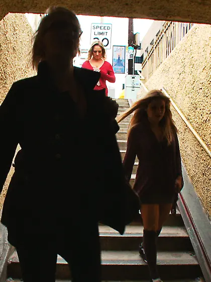 Two chicks pounded badly by a group of horny...