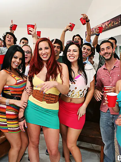 A casual college party turns innocent girls into perverted,  cock