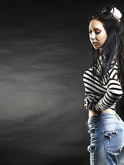 White teen black hair