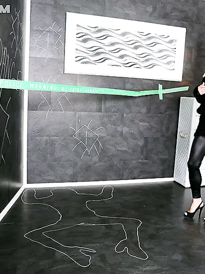 Blonde bombshell tight pants