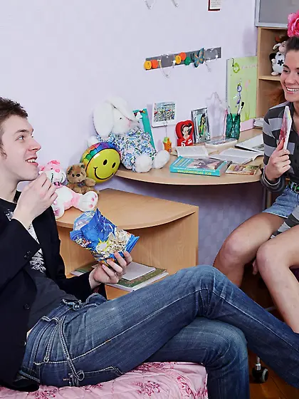 Olya isn't really looking