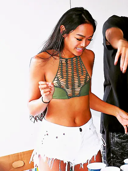 Cleavage,  Nip slip and down blouse