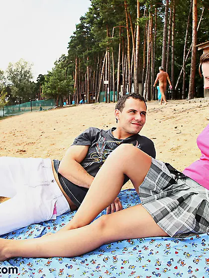 Busty brunette teen short