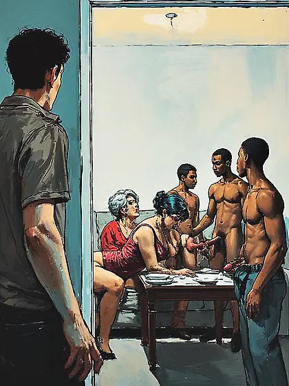 Nasty moms with bbc,  paintings