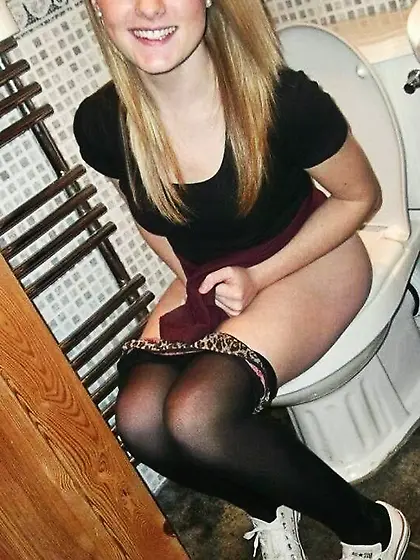 Sitting on the toilet