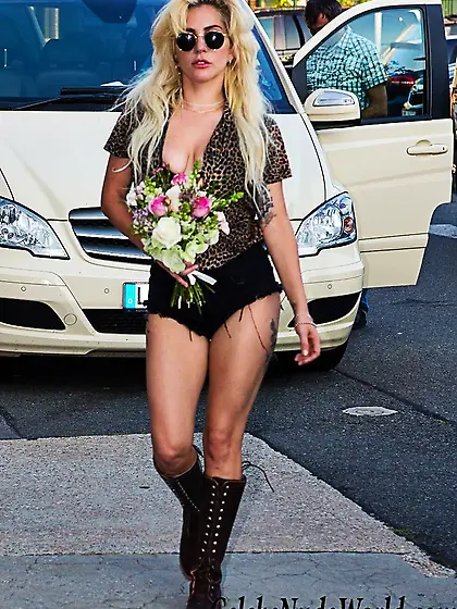 Lady Gaga Nipple Slip At Schoenefeld Airport In Berlin