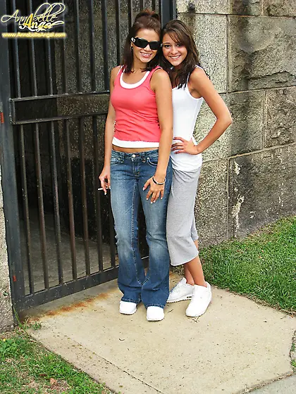 Annabelle Angel takes her sexy pants off outdoors and shows us h