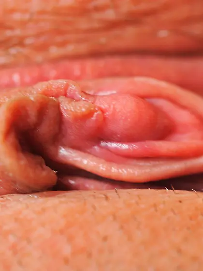 Incredible close-ups of a great-looking brunette with pierced ni