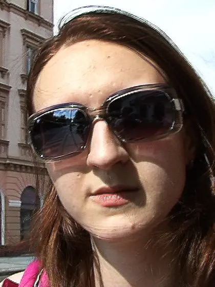 Busty brunette freshie jeans