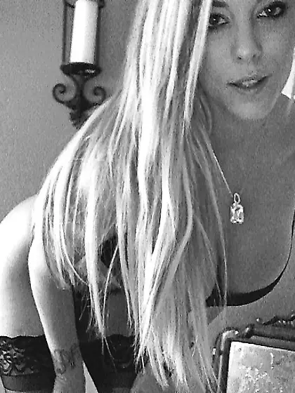 Tempting blonde sexy tight