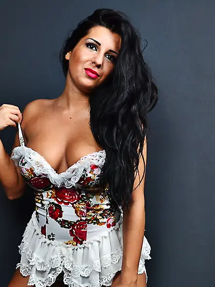 White girl black hair