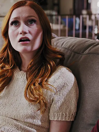 Pretty redhead girl Scarlet Skies seduced her stepbrother